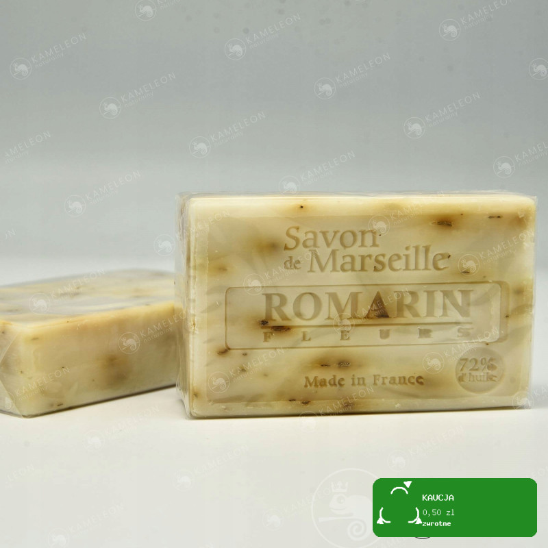 MYDŁO MARSYLSKIE ROZMARYN z kwiatami 72% peeling 100g Le Chatelard 1802