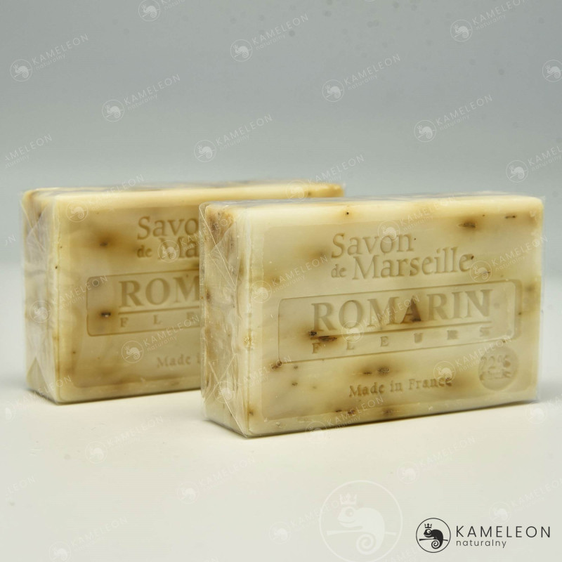 MYDŁO MARSYLSKIE ROZMARYN z kwiatami 72% peeling 100g Le Chatelard 1802
