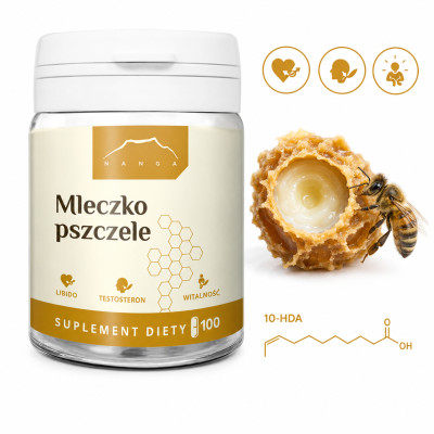 NANGA MLECZKO PSZCZELE 200mg 100kps wsparcie: WITALNOŚĆ LIBIDO TESTOSTERON