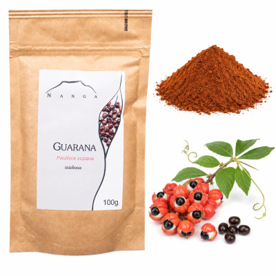 NANGA GUARANA w PROSZKU MIELONA 100g  gwarana wsparcie: UMYSŁ ENERGIA