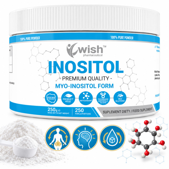 Wish INOSITOL INOZYTOL WITAMINA B8 250g W PROSZKU PROSZEK Premium Quality