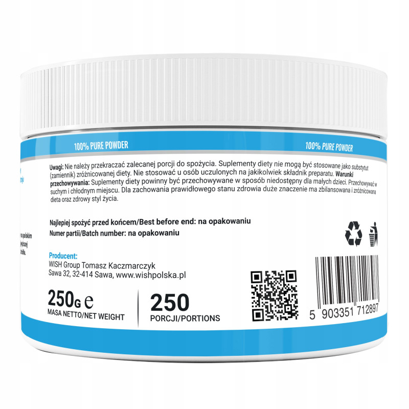 Wish INOSITOL INOZYTOL WITAMINA B8 250g W PROSZKU PROSZEK Premium Quality
