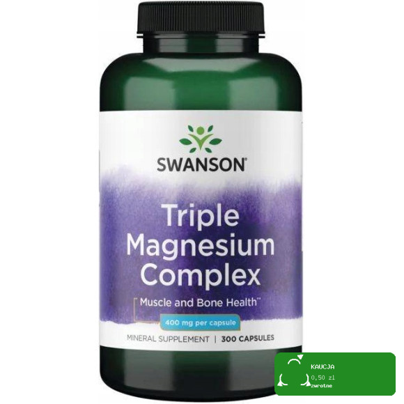 Swanson TRIPLE MAGNESIUM COMPLEX 400mg MAGNEZ KOMPLEKS MAGNEZU 300kps 10mcy