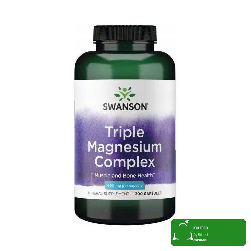 Swanson TRIPLE MAGNESIUM COMPLEX 400mg MAGNEZ KOMPLEKS MAGNEZU 300kps 10mcy