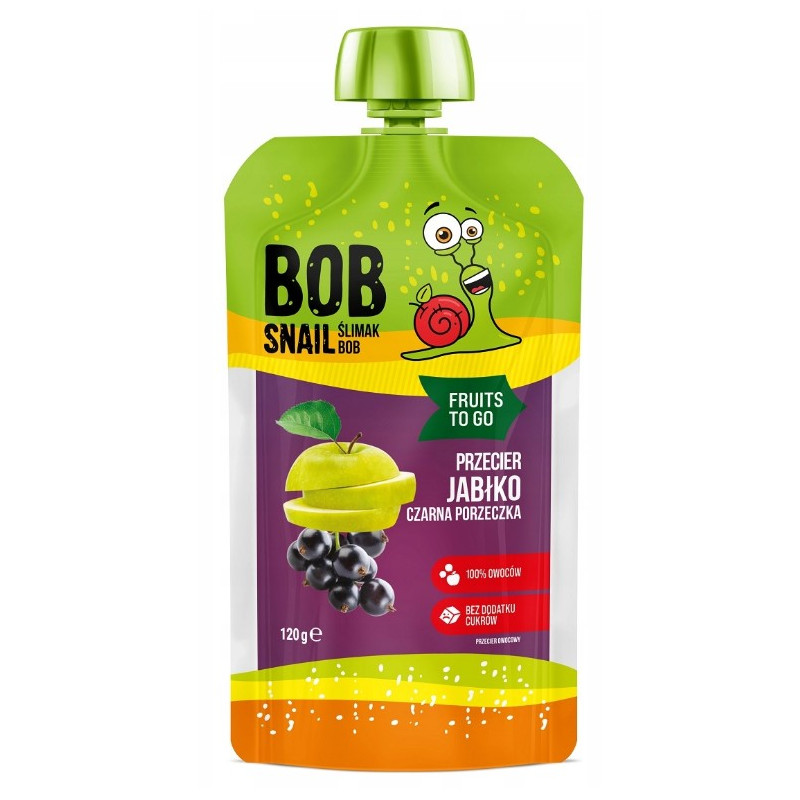BOB SNAIL MUS JABŁKO CZARNA PORZECZKA 120G KRÓTKA DATA