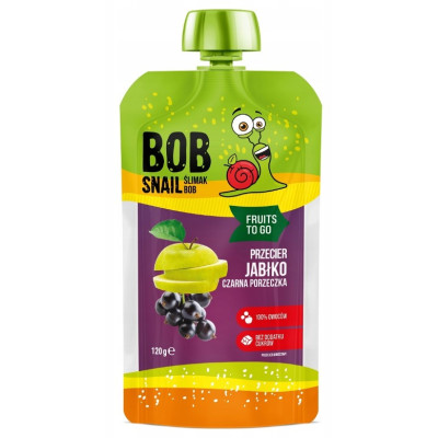 BOB SNAIL MUS JABŁKO CZARNA PORZECZKA 120G KRÓTKA DATA