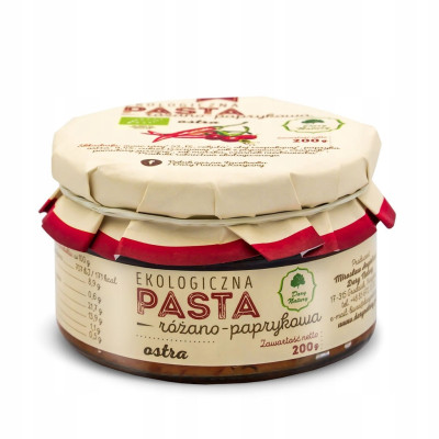 Dary Natury PASTA RÓŻANO-PAPRYKOWA EKOLOGICZNA ostra EKO 200g papryka róża