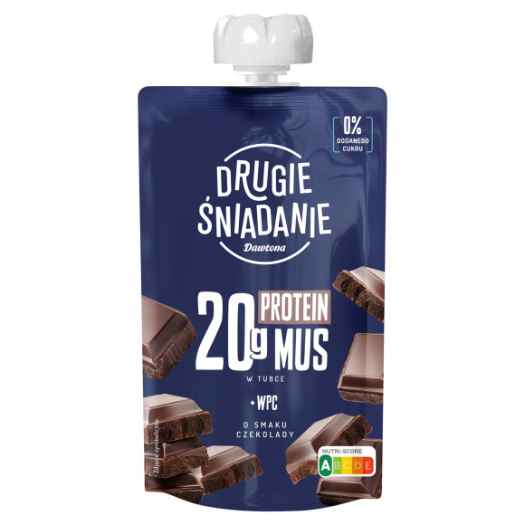 DRUGIE ŚNIADANIE MUS owocowy CZEKOLADOWY +Białko WPC PROTEINOWY 180g