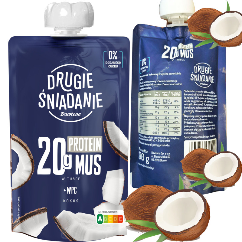 Dawtona DRUGIE ŚNIADANIE MUS PROTEINOWY KOKOS 180g