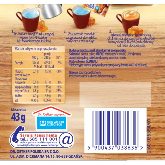 DR.OETKER BUDYŃ SŁODKA CHWILA smak SŁONY KARMEL 43g