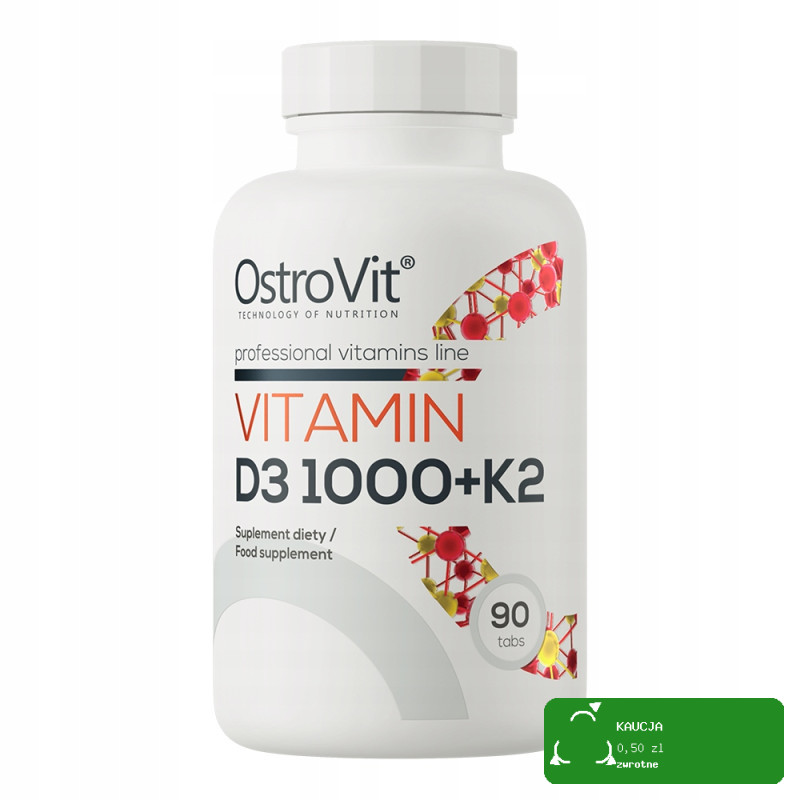 OstroVit WITAMINA D3 1000IU + K2 90tbl 3mce wsparcie ODPORNOŚĆ ZDROWE KOŚCI