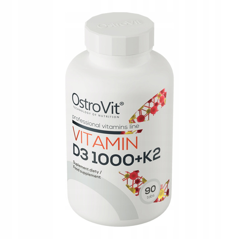 OstroVit WITAMINA D3 1000IU + K2 90tbl 3mce wsparcie ODPORNOŚĆ ZDROWE KOŚCI