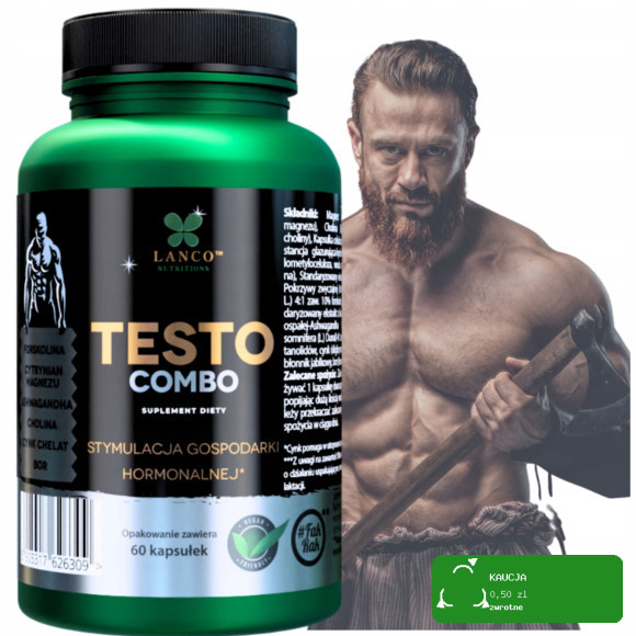 Lanco TESTO COMBO naturalne ekstrakty na podniesienie TESTOSTERONU 60 kaps