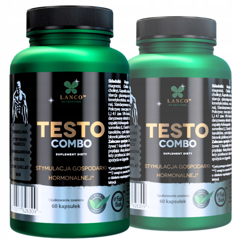 Lanco TESTO COMBO naturalne ekstrakty na podniesienie TESTOSTERONU 60 kaps