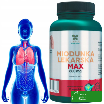 lanco MIODUNKA LEKARSKA MAX 600mg PŁUCNIK wsparcie PŁUCA GARDŁO U ODDECHOWY