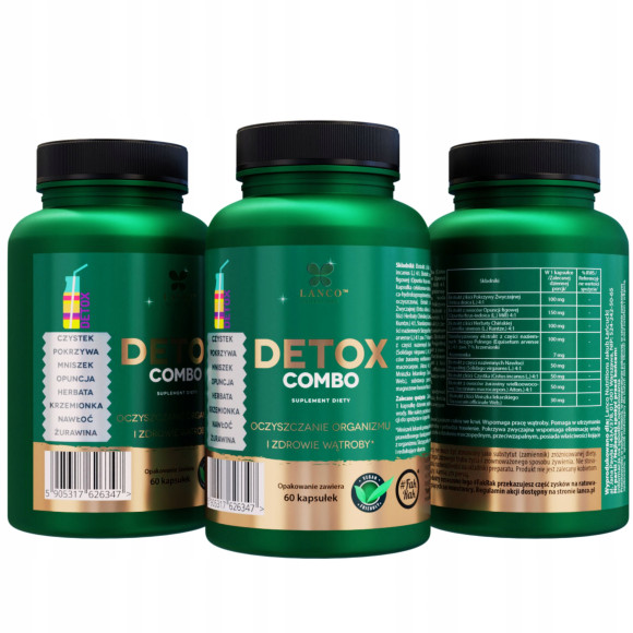Lanco DETOX COMBO wsparcie OCZYSZCZANIE ORGANIZMU wiele składników 60kaps
