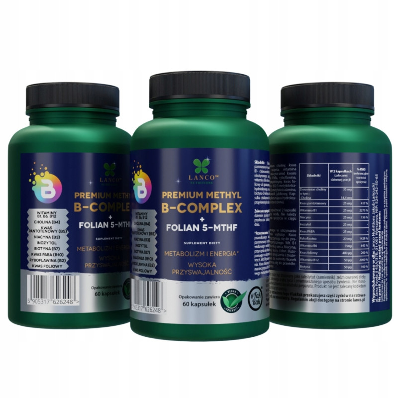 Lanco WITAMINA B COMPLEX METHYL B-COMPLEX + 5MTHF METABOLIZM ENERGIA 60kps