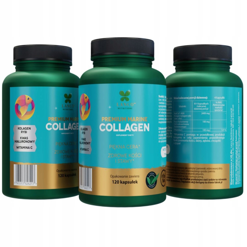 Lanco FRANCUSKI KOLAGEN MORSKI rybi PREMIUM MARINE COLLAGEN 2400mg 120kps
