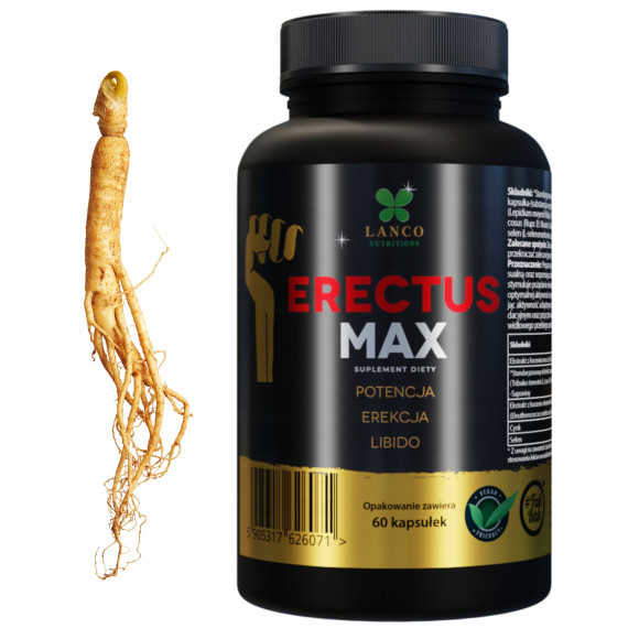 Lanco ERECTUS MAX POTENCJA EREKCJA LIBIDO 60 kas Maca Żeń-szeń Buzdyganek