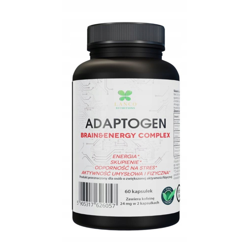 Lanco ADAPTOGEN ENERGIA SKUPIENIE PAMIĘĆ KONCENTRACJA AKTYWNOŚC 60kaps 1m-c