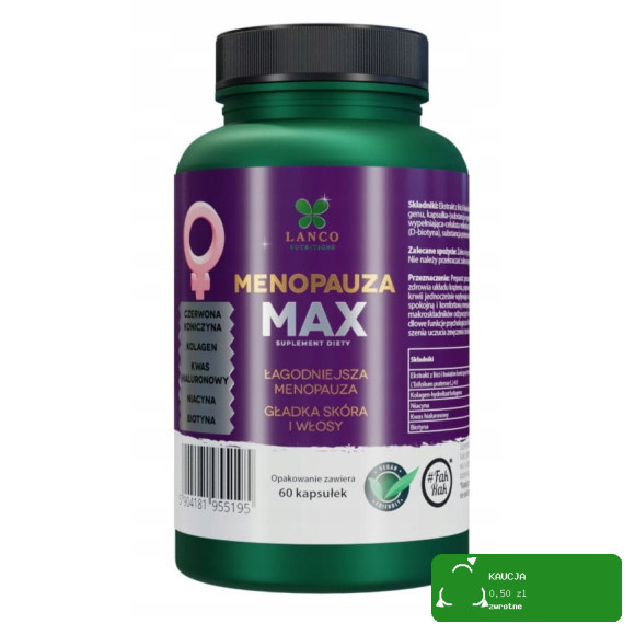 Lanco MENOPAUZA MAX dla Kobiet 40+ 60kaps wsparcie: KLIMAKTERIUM MENOPAUZA