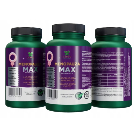 Lanco MENOPAUZA MAX dla Kobiet 40+ 60kaps wsparcie: KLIMAKTERIUM MENOPAUZA