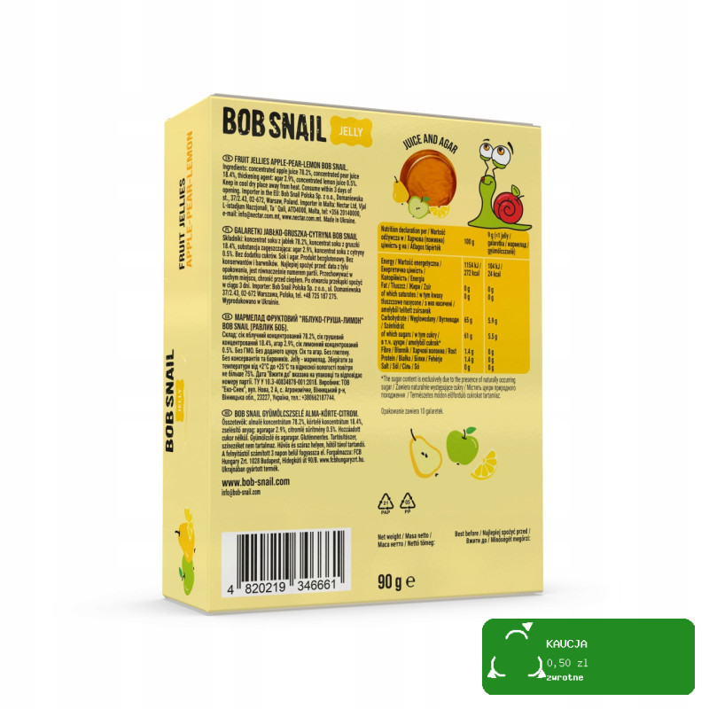 BOB SNAIL JELLY JABŁKO GRUSZKA CYTRYNA 90G