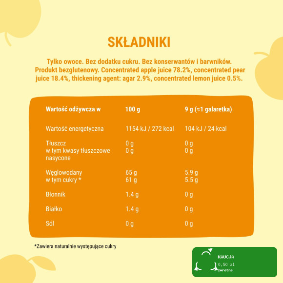 BOB SNAIL JELLY JABŁKO GRUSZKA CYTRYNA 90G