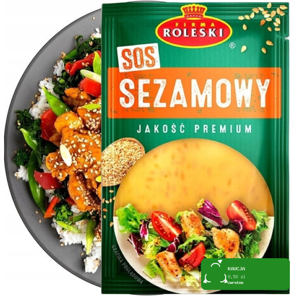 SOS SEZAMOWY Z PRAŻONYM SEZAMEM do kurczaka sałatek saszetka 50g NA RAZ