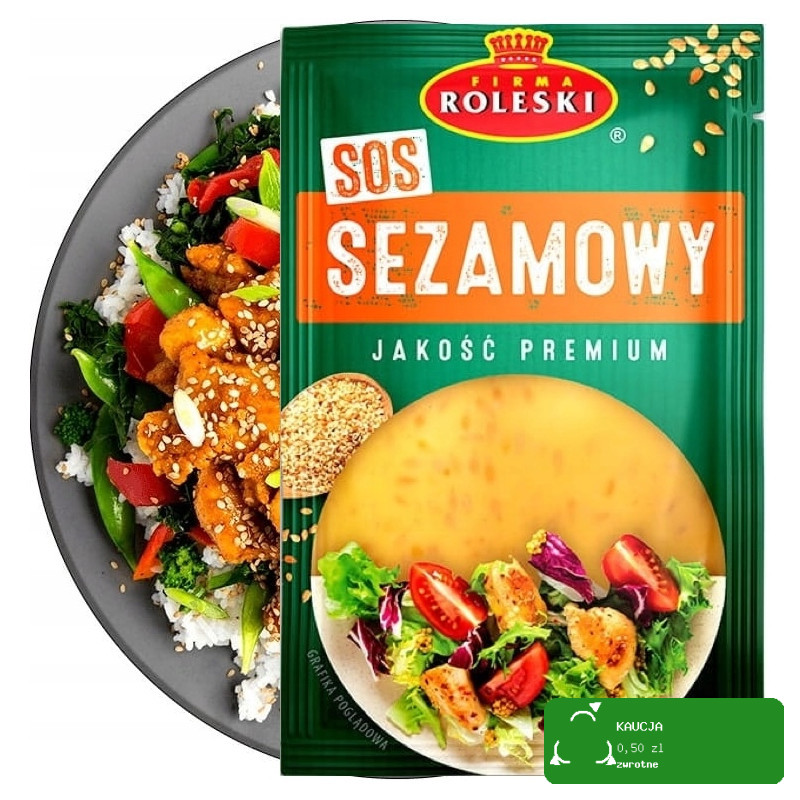 SOS SEZAMOWY Z PRAŻONYM SEZAMEM do kurczaka sałatek saszetka 50g NA RAZ