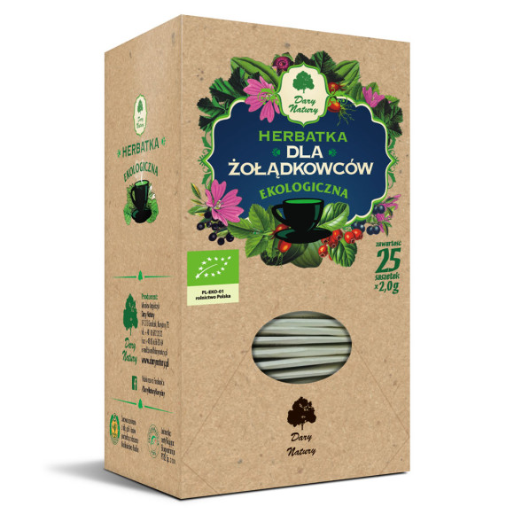DLA ŻOŁĄDKOWCÓW herbatka eko 25sasz 50g DARY NATURY wsparcie UKŁ. POKARMOWY