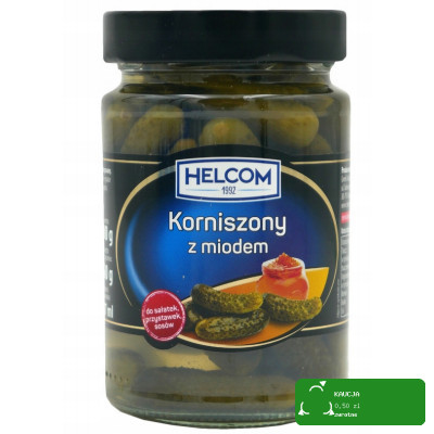 Helcom OGÓRKI KORNISZONY Z MIODEM oryginalne i wyjątkowe 327ml słoik