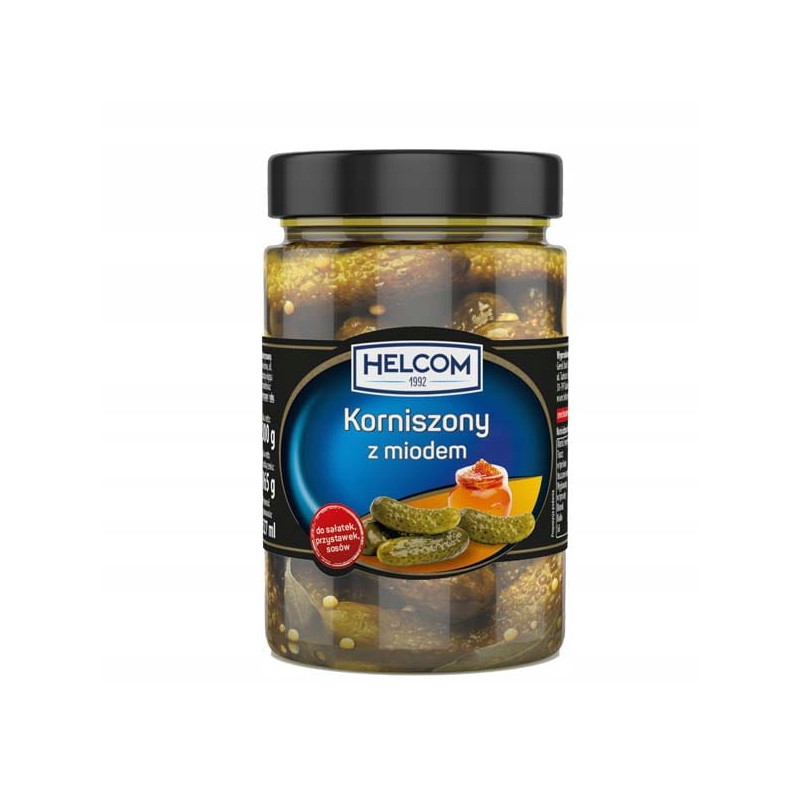 Helcom OGÓRKI KORNISZONY Z MIODEM oryginalne i wyjątkowe 327ml słoik