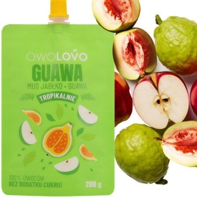 OWOLOVO GUAWA 2 mus owocowy JABŁKO GUAVA bez dodatku cukru
