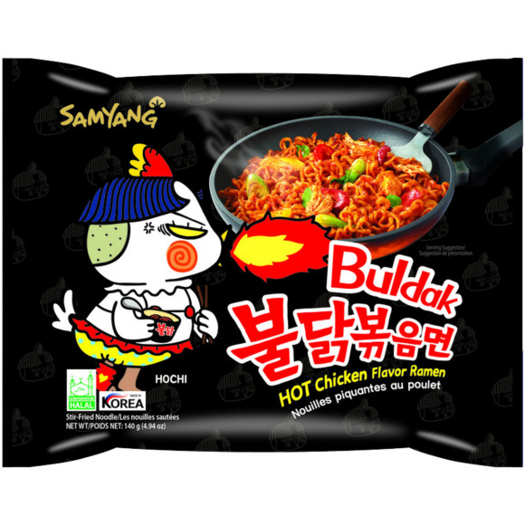 BULDAK DANIE ZUPA MAKARON KOREAŃSKI OSTRY RAMEN HOT KURCZAK 130g