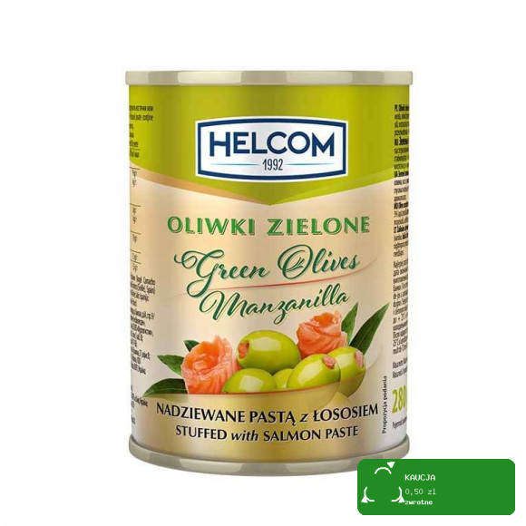 Helcom OLIWKI ZIELONE NADZIEWANE ŁOSOSIEM łosoś 300ml puszka