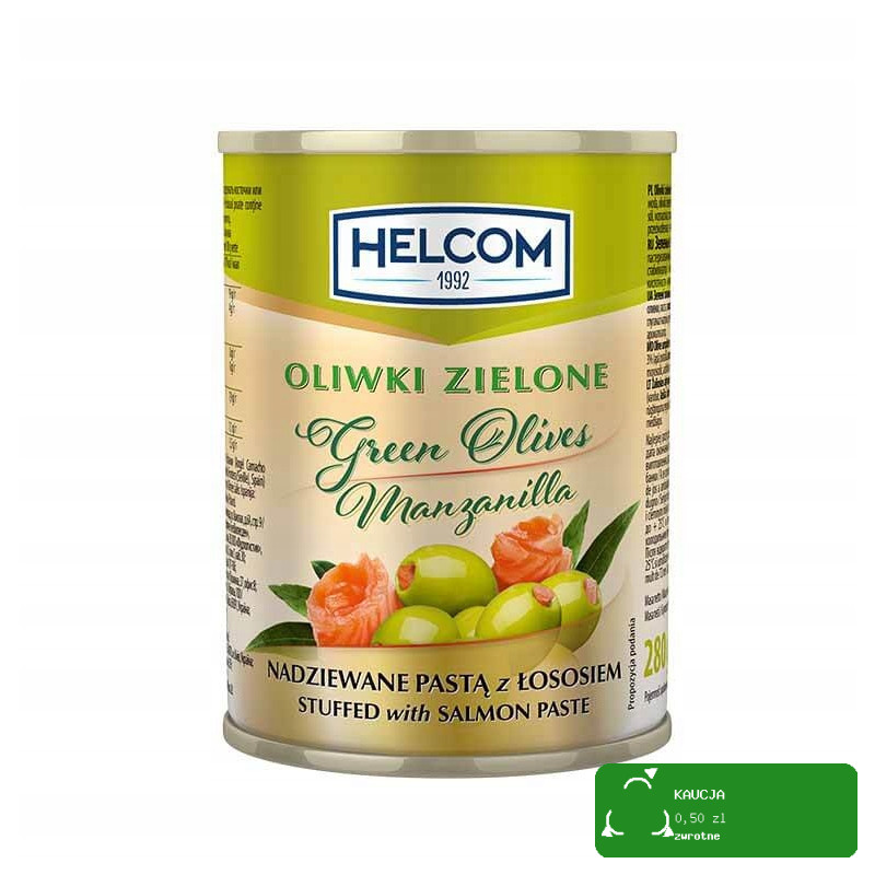 Helcom OLIWKI ZIELONE NADZIEWANE ŁOSOSIEM łosoś 300ml puszka