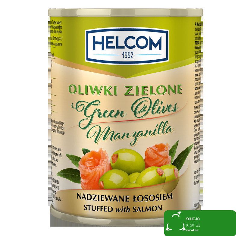 Helcom OLIWKI ZIELONE NADZIEWANE ŁOSOSIEM łosoś 300ml puszka