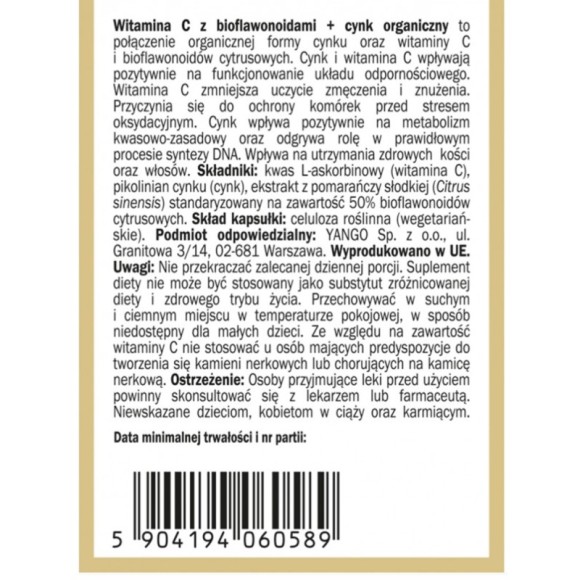 Yango WITAMINA C Z BIOFLAWONOIDAMI 90 kapsułek