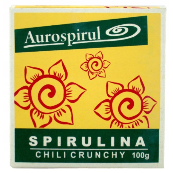 SPIRULINA CHILI CRUNCHY witaminy minerały superfoods 100g 0,1KG AUROSPIRUL