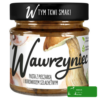 WAWRZYNIEC PASTA WARZYWNA do pieczywa Z PIECZARKĄ I BOROWIKIEM SZLECHATNYM