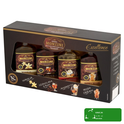 MONZINI ZESTAW SYROPÓW BARMAŃSKICH 200ml Wanilia Czekolada KRÓTKA DATA