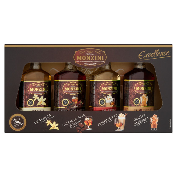MONZINI ZESTAW SYROPÓW BARMAŃSKICH 200ml Wanilia Czekolada KRÓTKA DATA