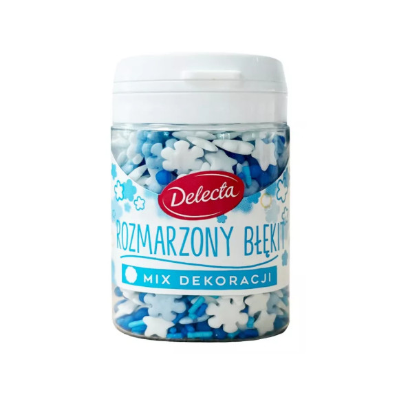 Delecta ROZMARZONY BŁĘKIT Mix dekoracji PŁATKI CUKROWE 55g