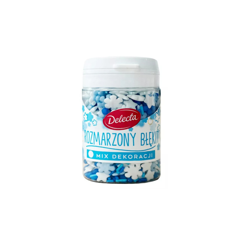 Delecta ROZMARZONY BŁĘKIT Mix dekoracji PŁATKI CUKROWE 55g
