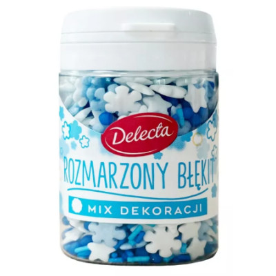 Delecta ROZMARZONY BŁĘKIT Mix dekoracji PŁATKI CUKROWE 55g