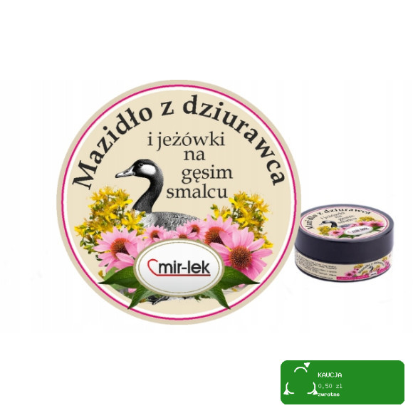 MIR-LEK MAZIDŁO Z DZIURAWCA I JEŻÓWKI NA GĘSIM SMALCU trądzik oparzenia KRÓTKA DATA