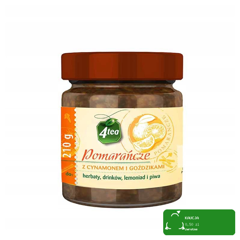 POMARAŃCZE Z CYNAMONEM I GOŹDZIKAMI do herbaty drinków lemoniad 4tea 220g