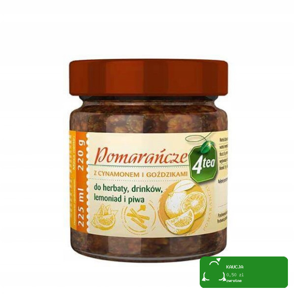 POMARAŃCZE Z CYNAMONEM I GOŹDZIKAMI do herbaty drinków lemoniad 4tea 220g