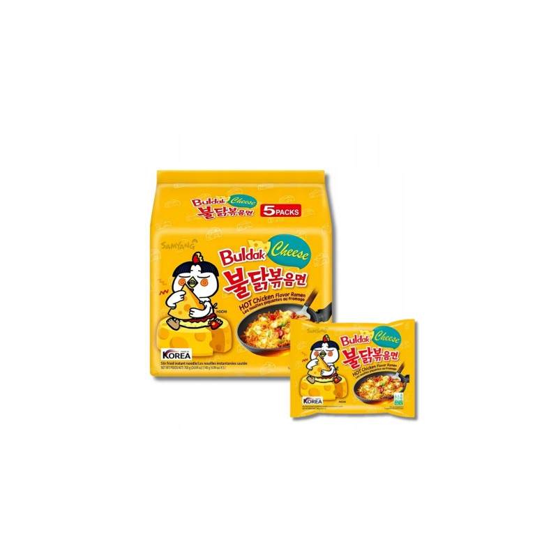 BULDAK DANIE ZUPA MAKARON KOREAŃSKI OSTRY RAMEN HOT KURCZAK SER SEROWY 140g
